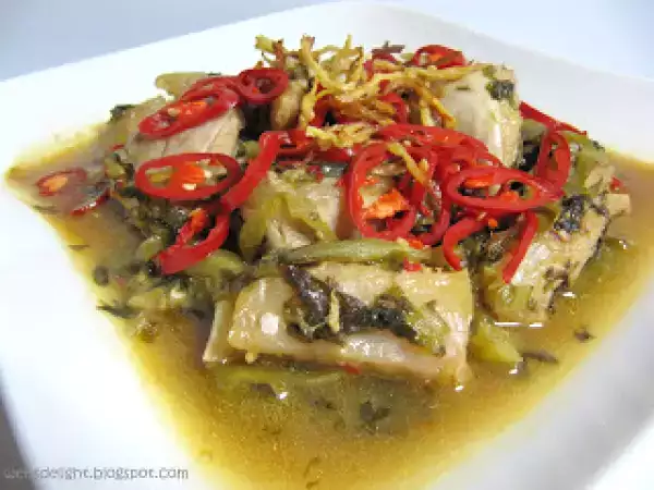 Recipe Stingray with salted vegetables