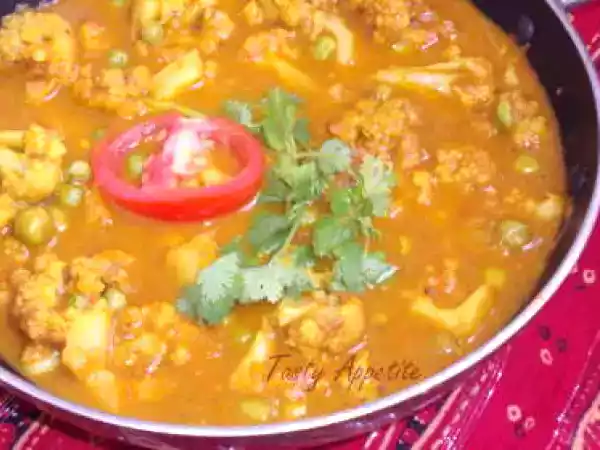 Recipe Cauliflower green peas curry