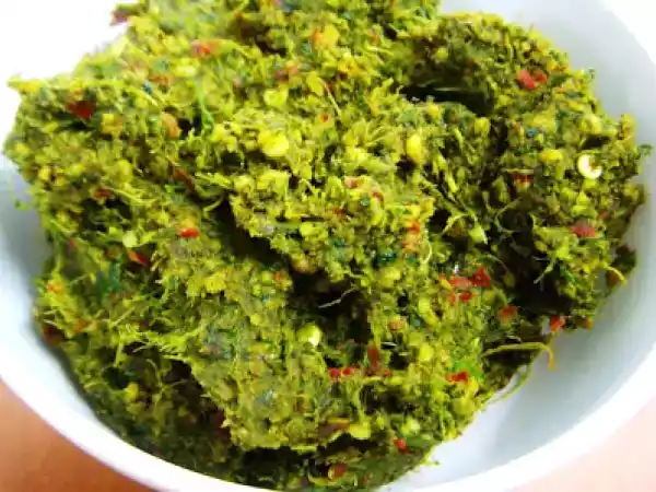 Recipe Kothumalli (coriander leaves) thokku