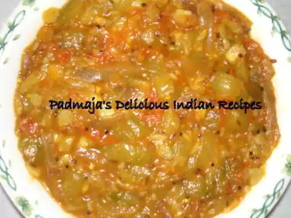 Recipe Chinese okra curry/ beerakaya curry/ridge gourd curry