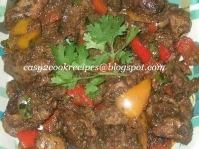 Recipe Capsicum flavoured chicken liver gravy