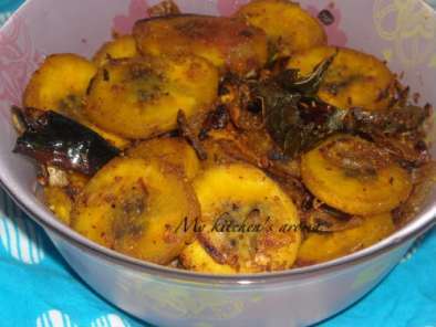 Recipe Aratikaya vepudu/raw banana fry