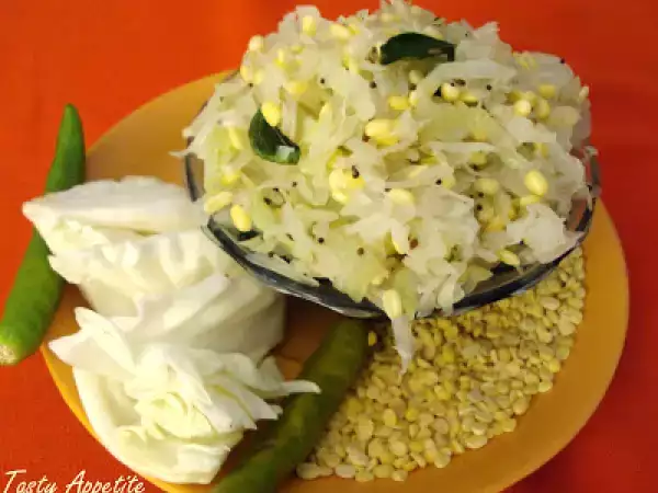Recipe Gosumalli: (cabbage moongdal treat)