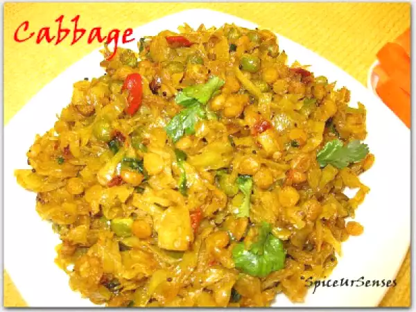 Recipe Cabbage sabji (band gobi stir fry )