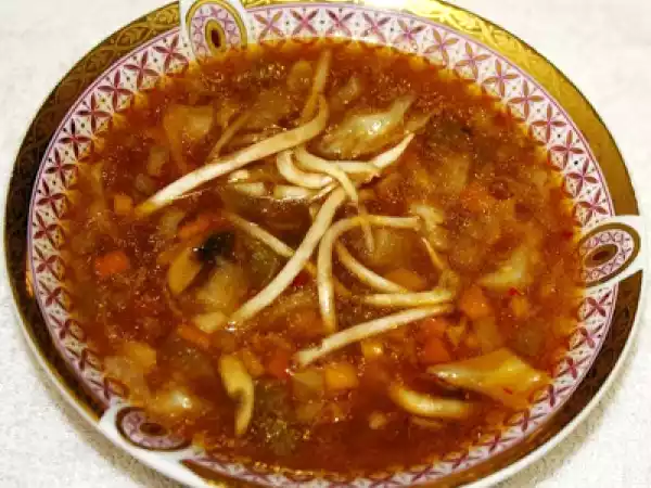 Recipe Veggie spring roll and manchow soup