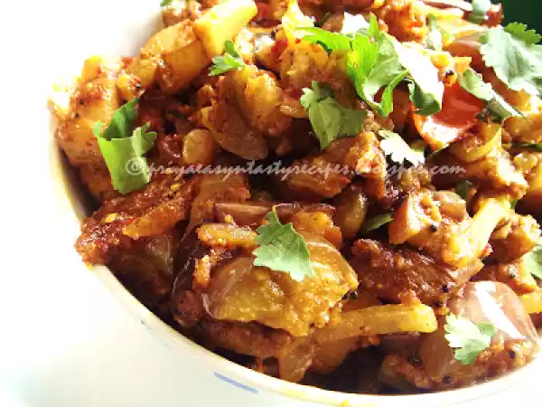 Recipe Brinjal podi curry/kathirikkai karamadhu
