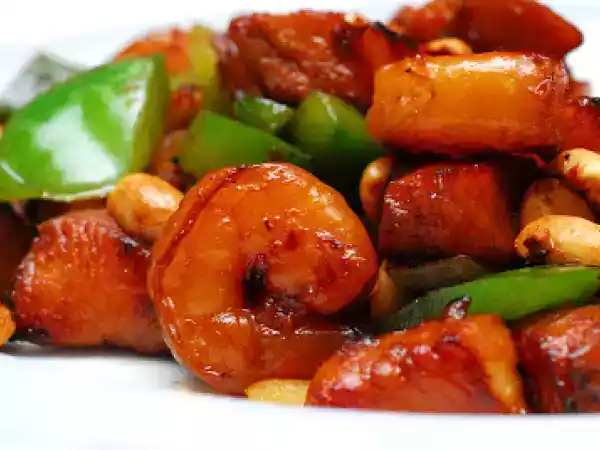 Recipe Wasabi chicken & shrimp with roasted peanuts