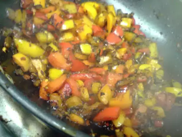 Recipe Schezwan mixed peppers sizzler recipe