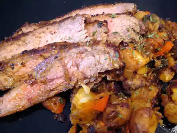 Recipe Southwest flank steak with chili potatoes