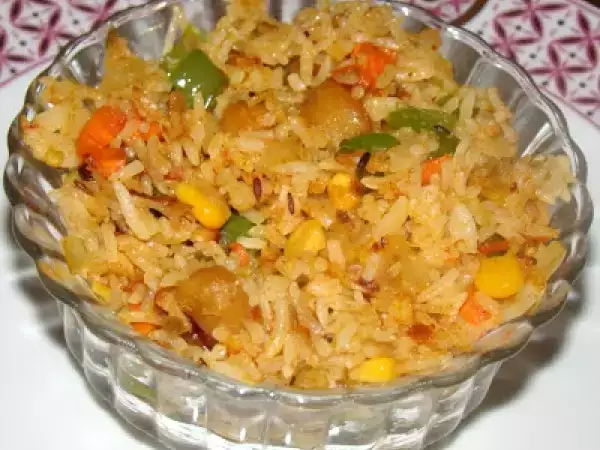 Recipe Left over chana masala rice