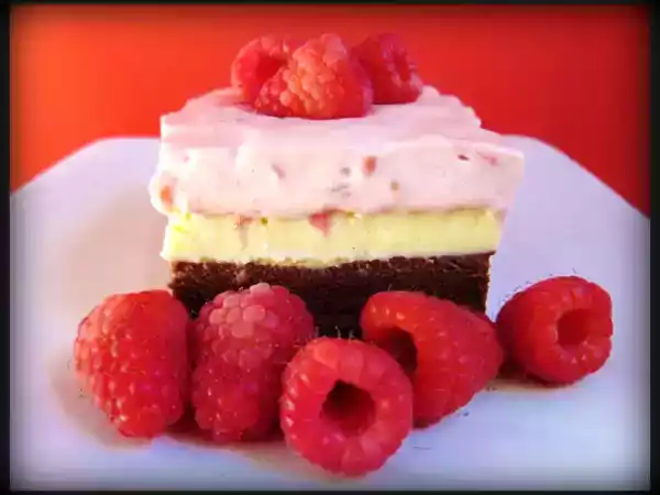 Recipe Raspberry cheesecake brownie: the heavenly delights of fat on fat on fat.