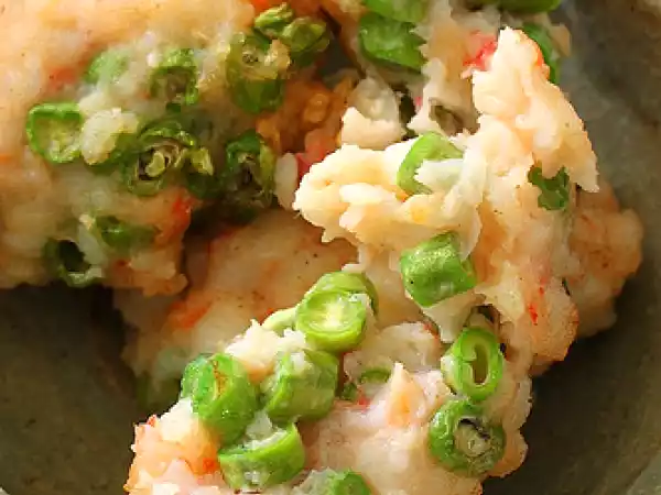 Recipe Prawn fritter with long beans