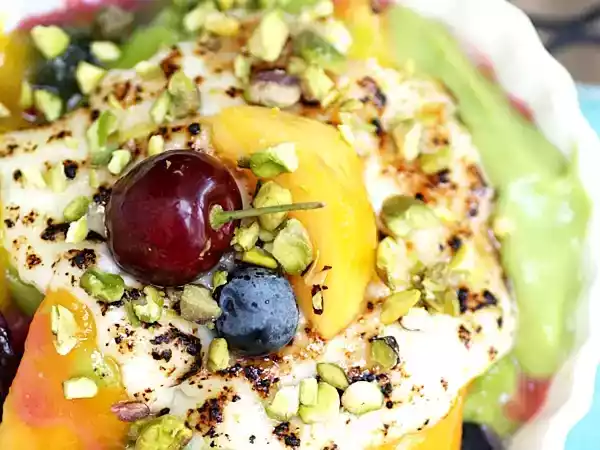 Recipe Lebanese fruit cocktail with fragrant avocado and mango purées and ashta