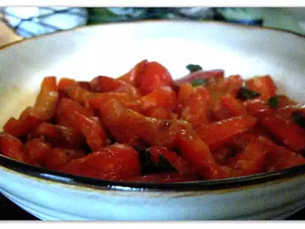 Recipe Marinated roasted red peppers