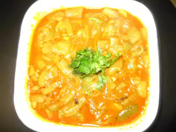 Recipe Beerakaya jeelakarra karam kura/ridgegourd curry with cumin flavored chilly powder