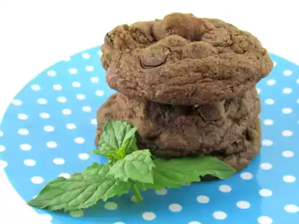 Recipe Chocolate mint cookies with fresh mint leaves
