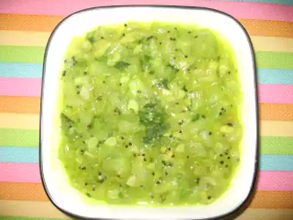 Recipe Beerakaya allam pachimirchi karam kura/ridgegourd curry flavored with ginger-chilly paste