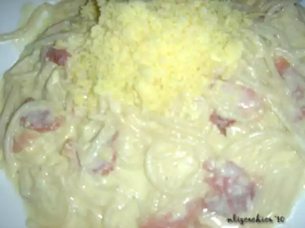 Recipe Creamy spaghetti carbonara