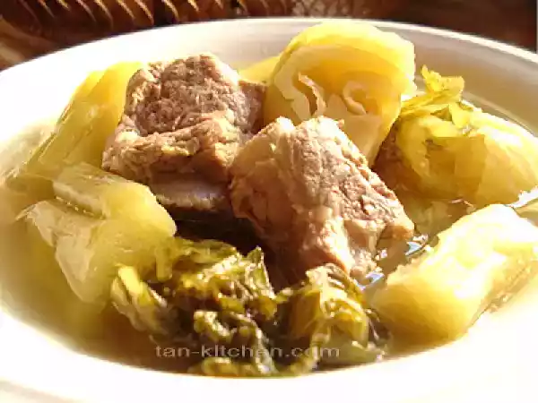 Recipe Pickled mustard green soup and spare ribs (tom jued pak gad dong ka dook mou)