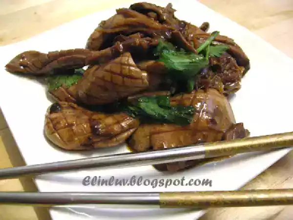 Recipe Kidneys in sesame oil, ginger & chinese wine