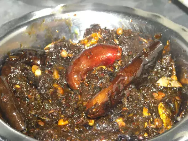 Recipe Gongura pachadi (red sorrel leaves pickle)