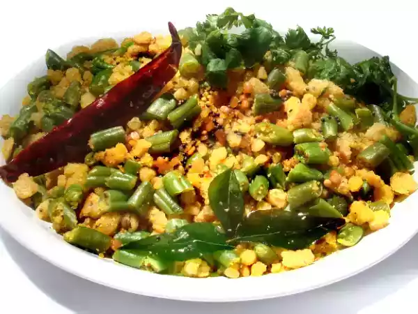 Recipe Green beans and lentil crumble
