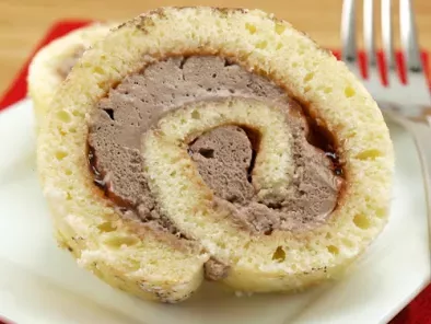 Recipe Japanese shortcake jelly roll with chocolate whipped cream
