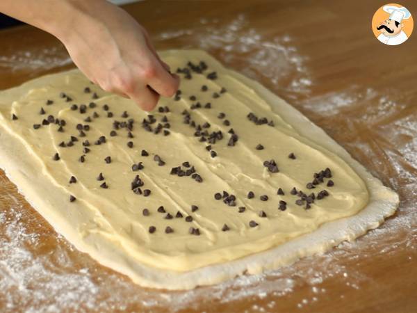 Chinese brioche filled with vanilla custard and chocolate chips - Preparation step 7