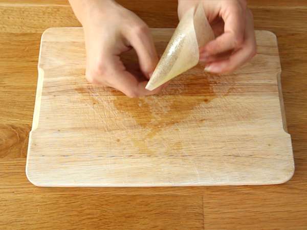 Brick cones with grisons meat - Preparation step 3