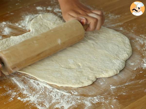 Fougasse with bacon and onions - Preparation step 3