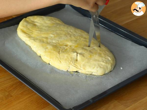 Fougasse with bacon and onions - Preparation step 8