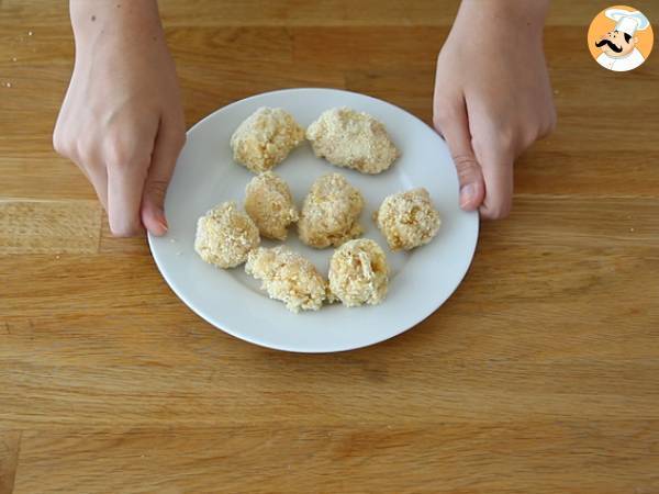 Macaroni fritters with ham and cheese - Preparation step 4