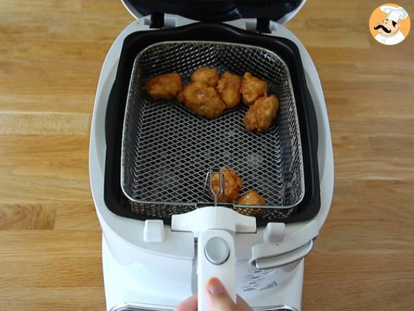 Macaroni fritters with ham and cheese - Preparation step 5