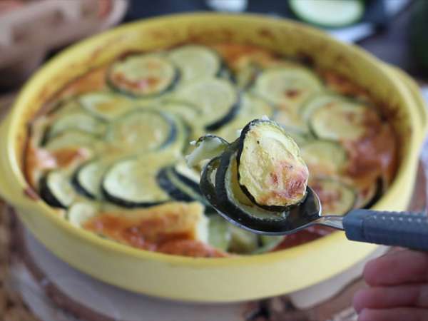 Zucchini and goat cheese clafoutis - Preparation step 4