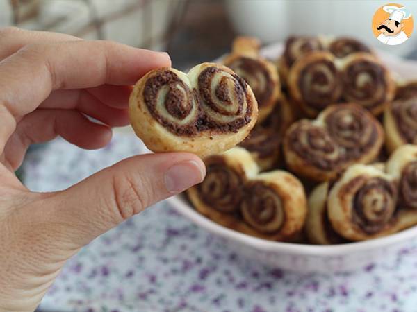 Puff pastry palmiers with chocolate spread - Preparation step 5