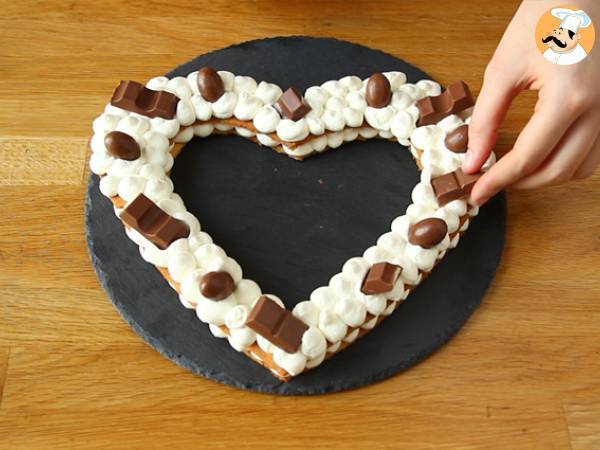 Heart cake with kinder - heart tart with kinder for valentine's day - Preparation step 10