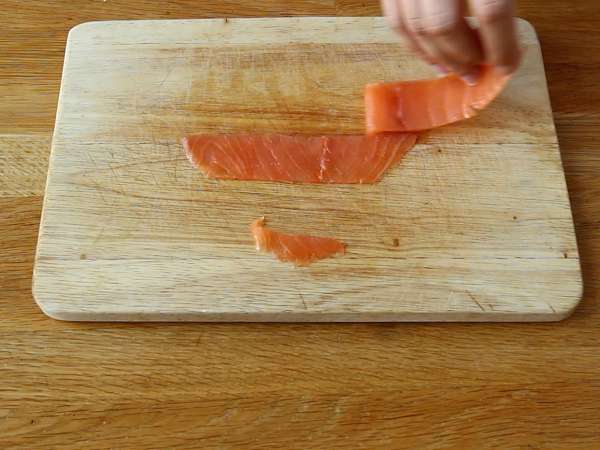 Zucchini and smoked salmon rolls - Preparation step 2