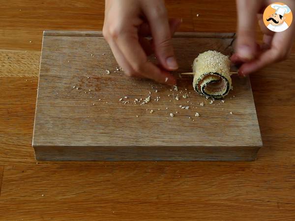 Baked zucchini rolls with ham and cheese! - Preparation step 5