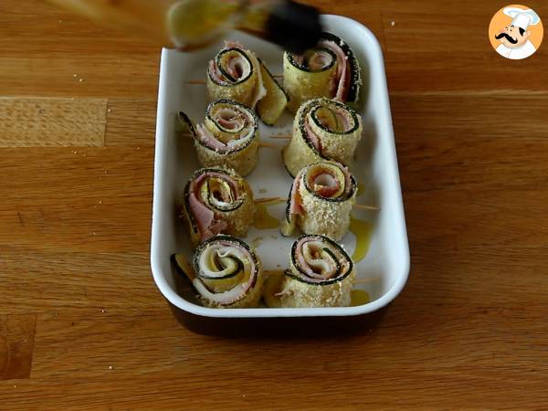 Baked zucchini rolls with ham and cheese! - Preparation step 6