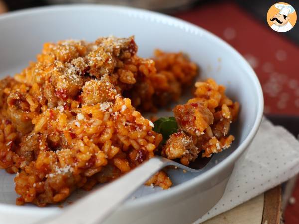 Risotto with 'nduja sausage, the perfect dish for spicy lovers! - Preparation step 7