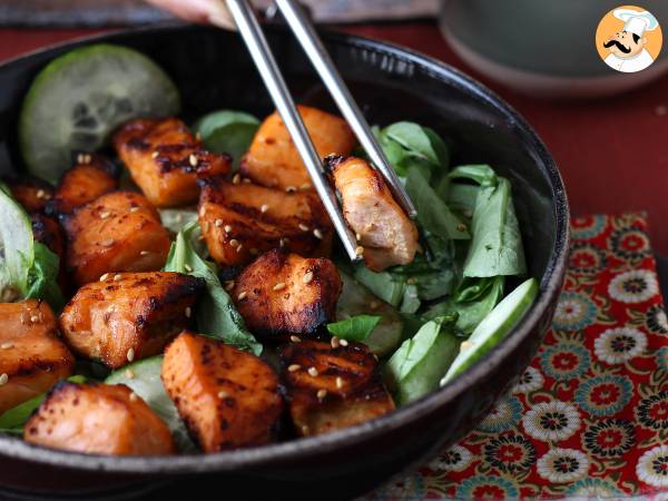 Air fryer salmon bites with asian marinade - Preparation step 4