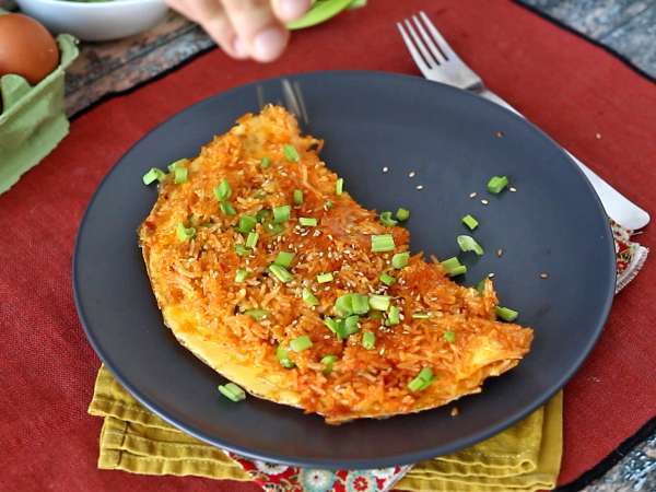 Omelette with crispy rice and soybeans, a spicy meal that's quick and waste-free! - Preparation step 7