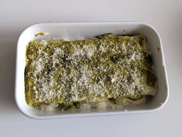 Creamy pesto cannelloni au gratin: the easy and tasty recipe - Preparation step 8