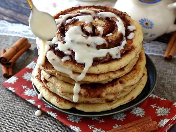 Cinnamon roll pancakes, for cinnamon lovers - Preparation step 9