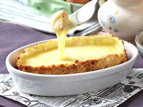 Breaded Caprice des dieux cheese with potatoes, the viral recipe cooked with airfryer - Preparation step 7