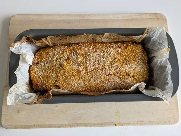 Vegetarian pumpkin meatloaf with mushrooms and stringy scamorza cheese - Preparation step 13