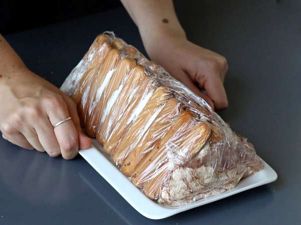 Tiramisu cabin-shaped log without mould for coffee lovers - Preparation step 9