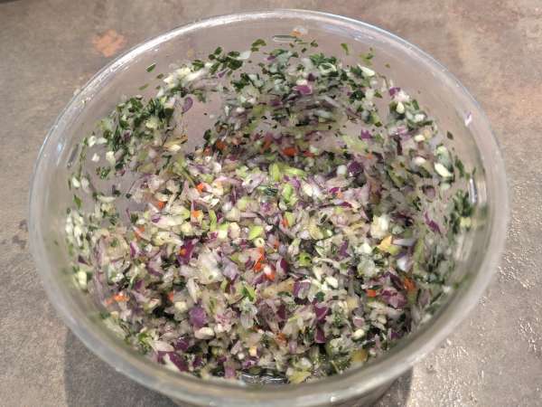 West Indian cod acras - Preparation step 2