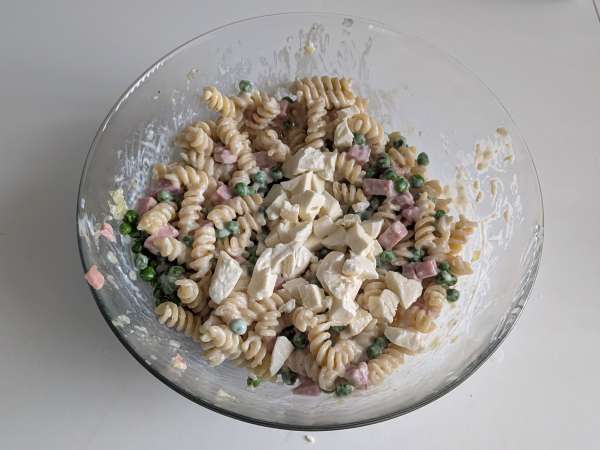 Creamy baked pasta with peas and ham au gratin - Preparation step 9