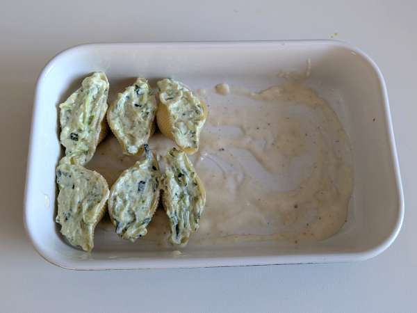 Conchiglioni stuffed with ricotta, zucchini and lemon: creamy and baked au gratin - Preparation step 7